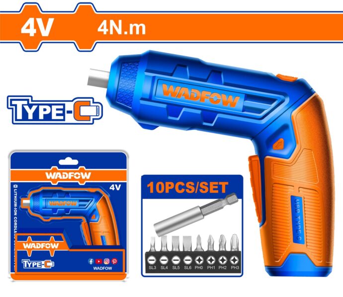 LITHIUM-ION CORDLESS  SCREWDRIVER 4V+8PCS  مفك براغي لاسلكي